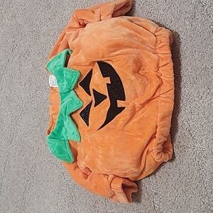 Kids Pumpkin Halloween Costume - Orange with Green Collar